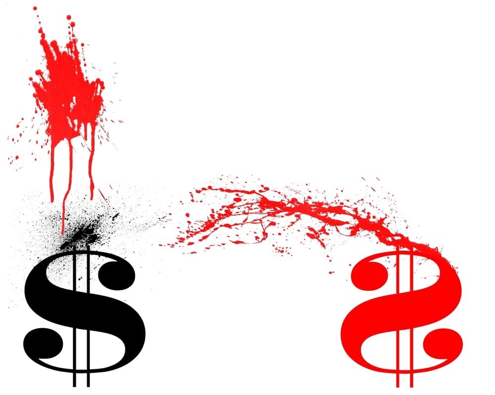 red ink, loss, monetary loss, lose money, negative balance, shutterstock_28329535