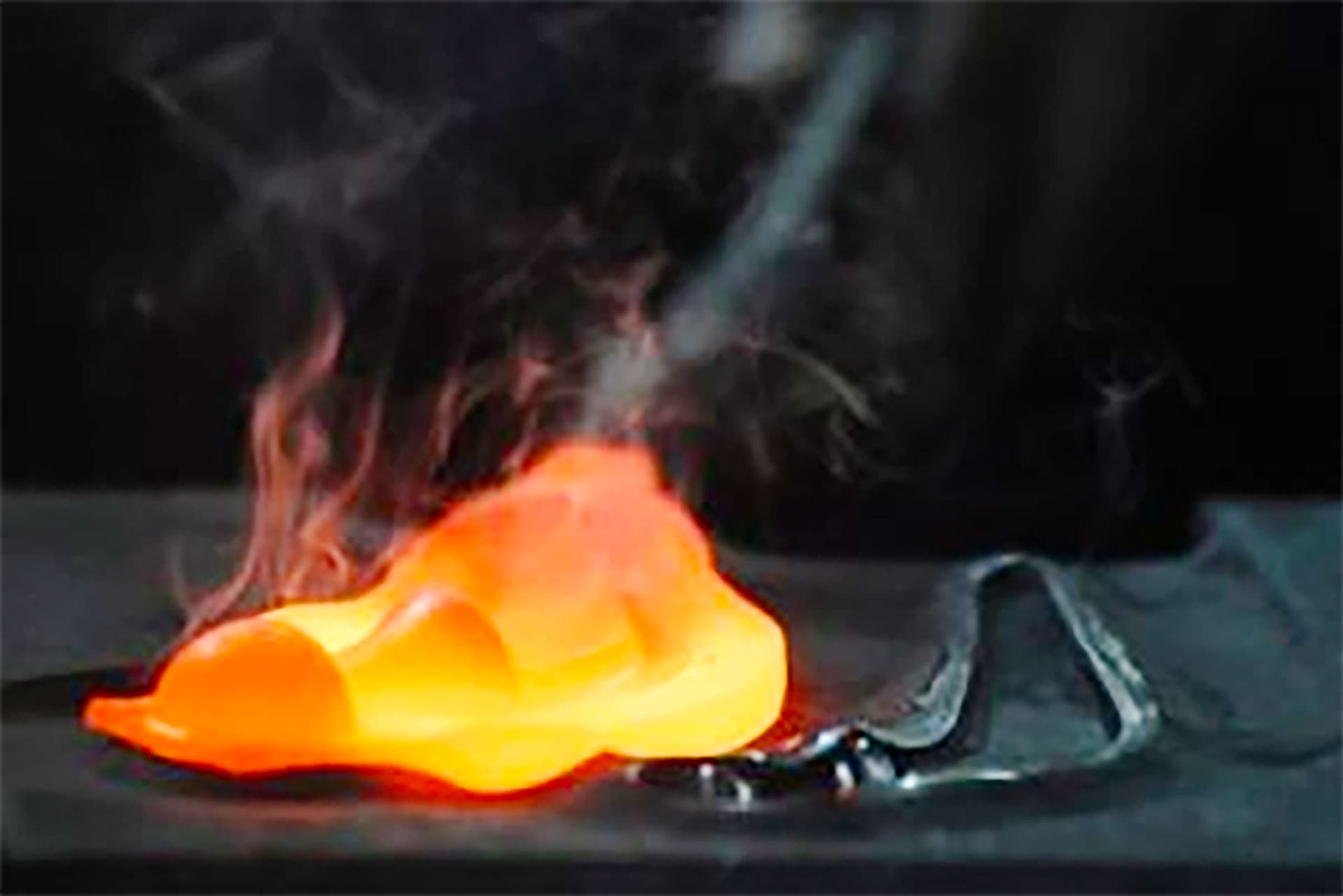 Hot forging of a cobalt hip stem.