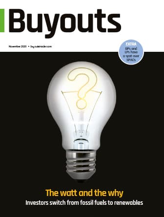 Buyouts magazine November 2020 cover