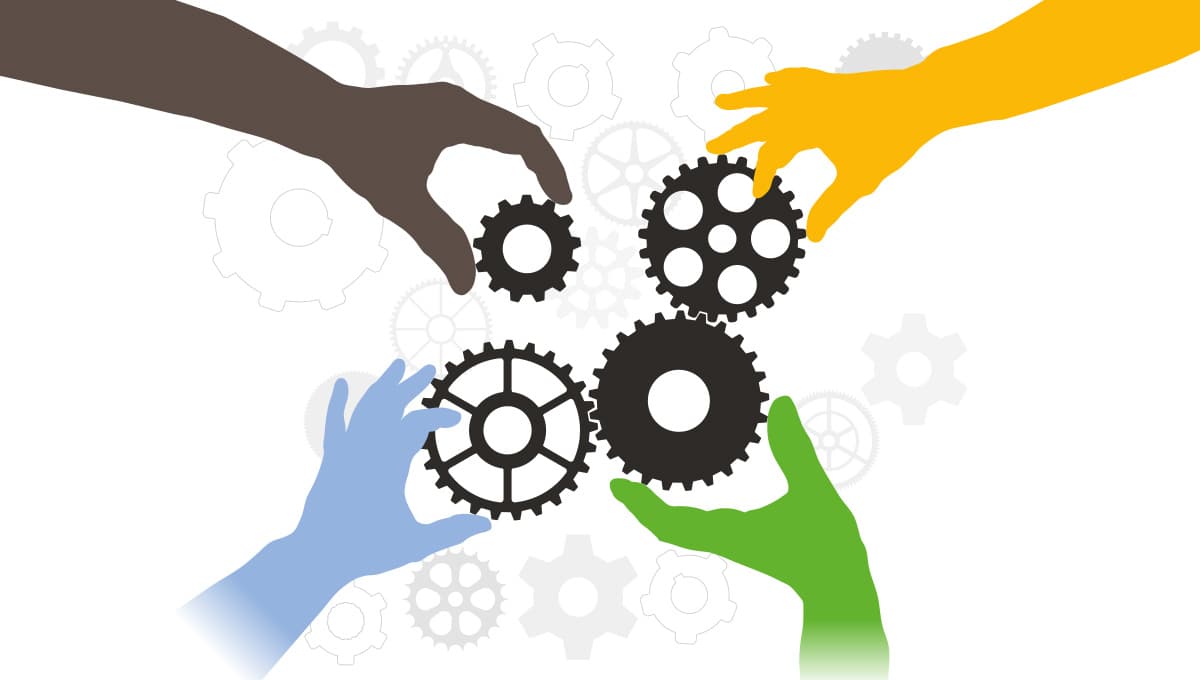 hands turning cogs, gears - co-investing report 2024