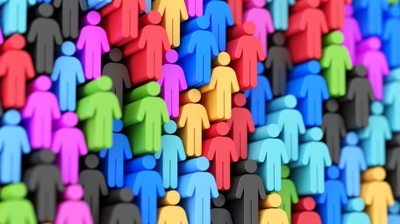 Group of people. Multicolor people's background. Teamwork and unity concept.