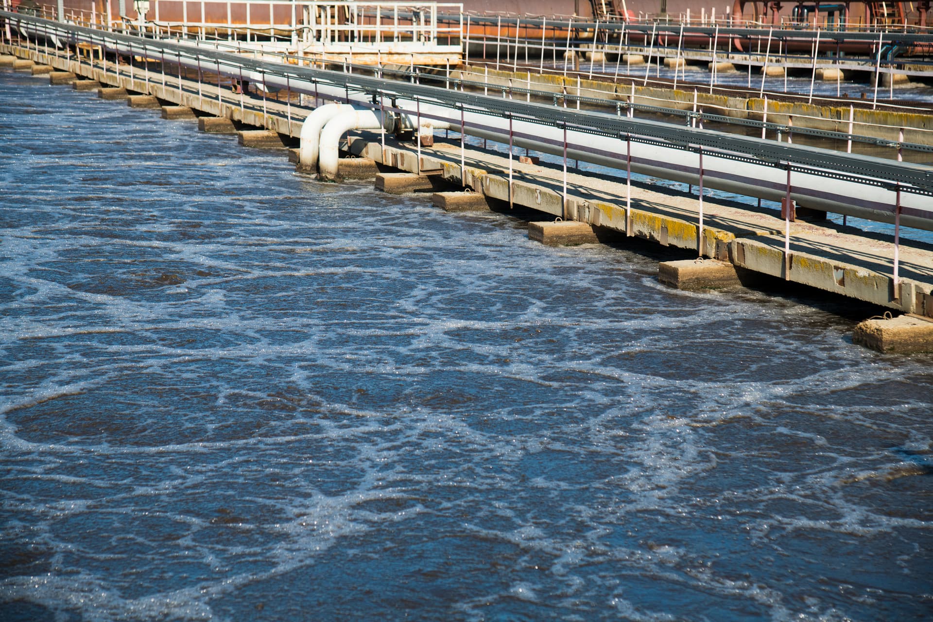 Aeration pool of the municipal wastewater treatment plant water treatment plant