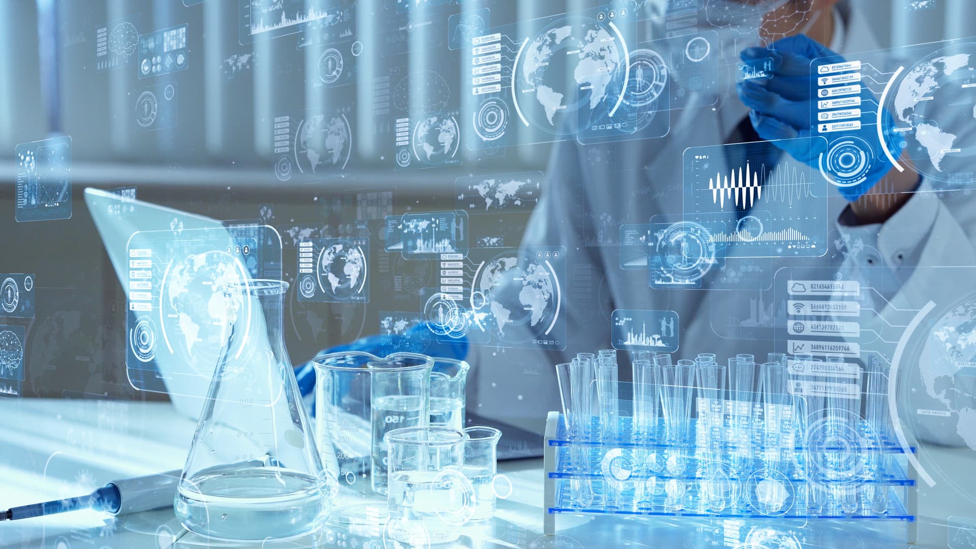 Image of a chemist in a lab.