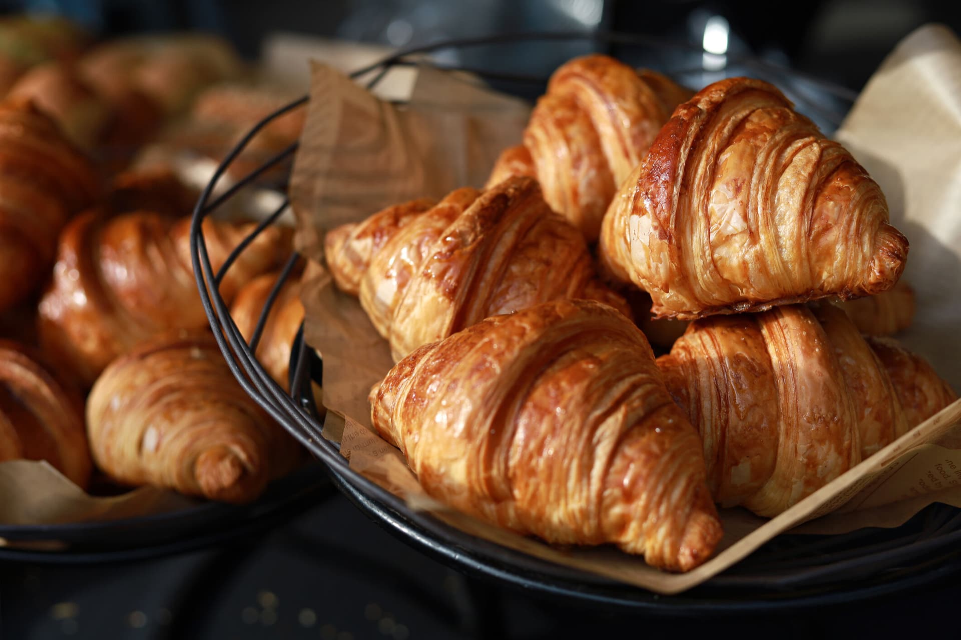 Freshly baked croissants