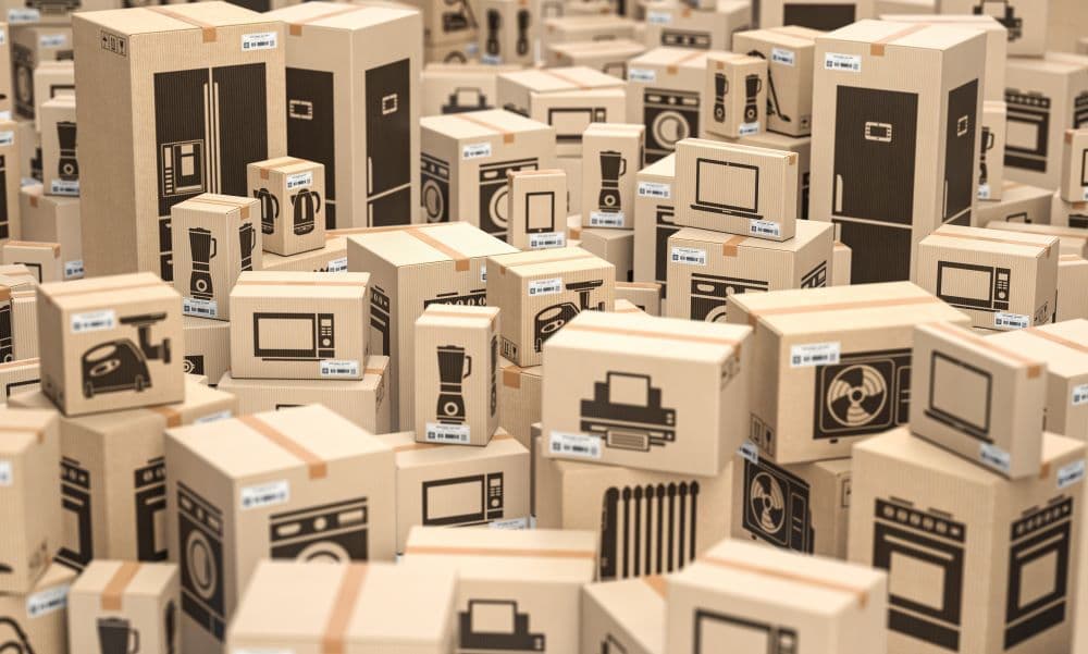Group of packaging boxes for ecommerce and online shipping