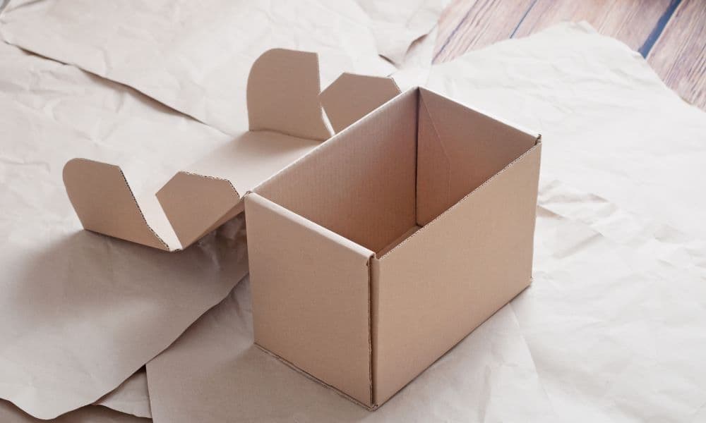A foldable carton box with paper packaging.