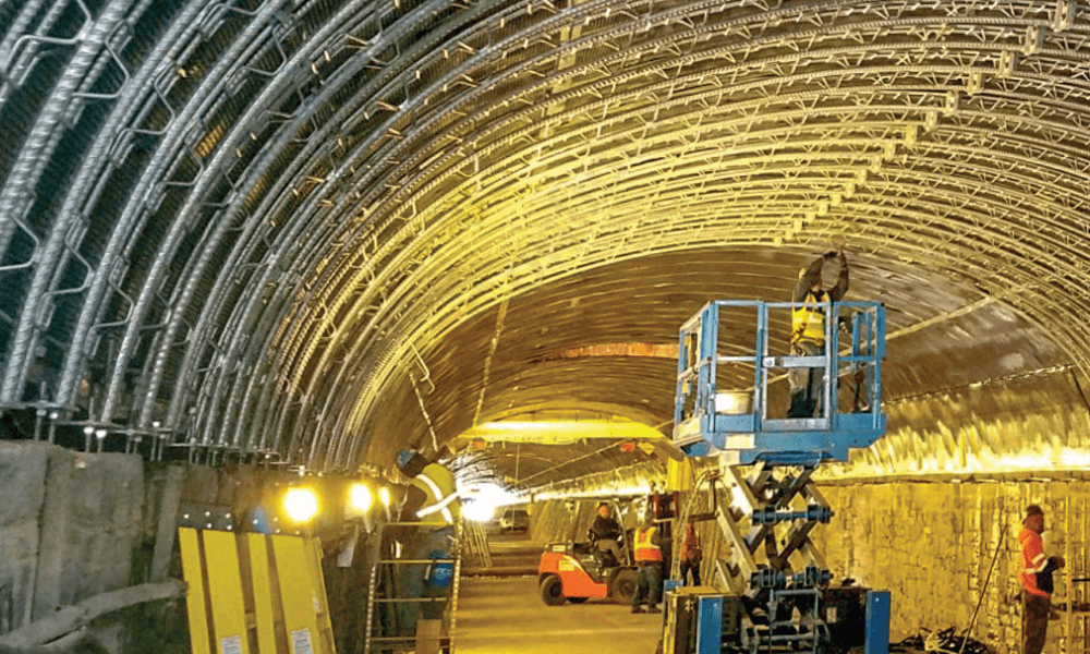 Underground construction by Jennmar in a tunnel.