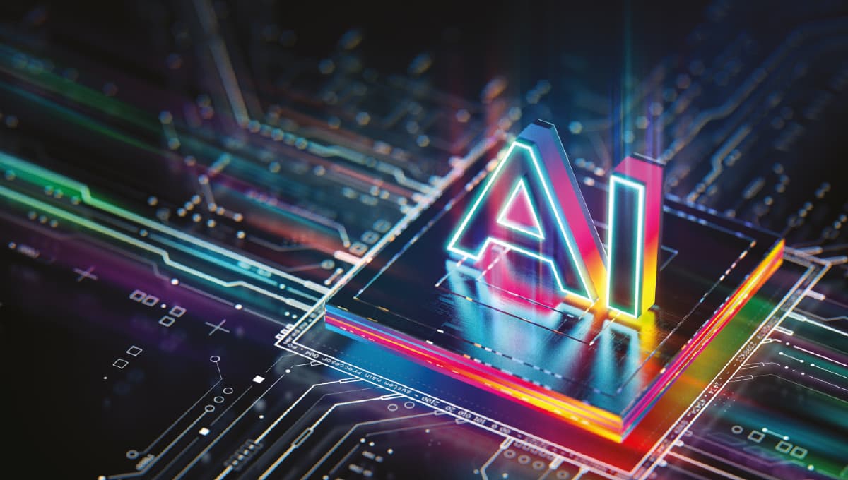 Artificial intelligence microchip on a motherboard