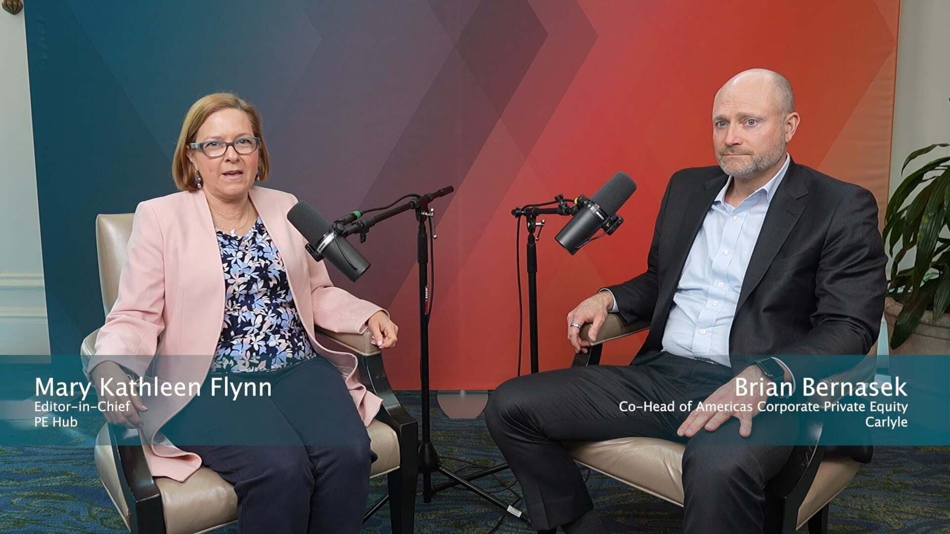 Brian Bernasek of Carlyle Group with PE Hub's Mary Kathleen (MK) Flynn.