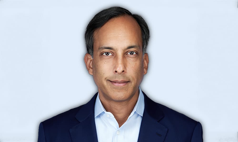 Anjan Mukherjee, co-founder, BayPine on light blue background