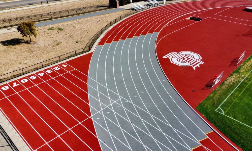 An image of an Ohio State track and field setup paved by Vasco.
