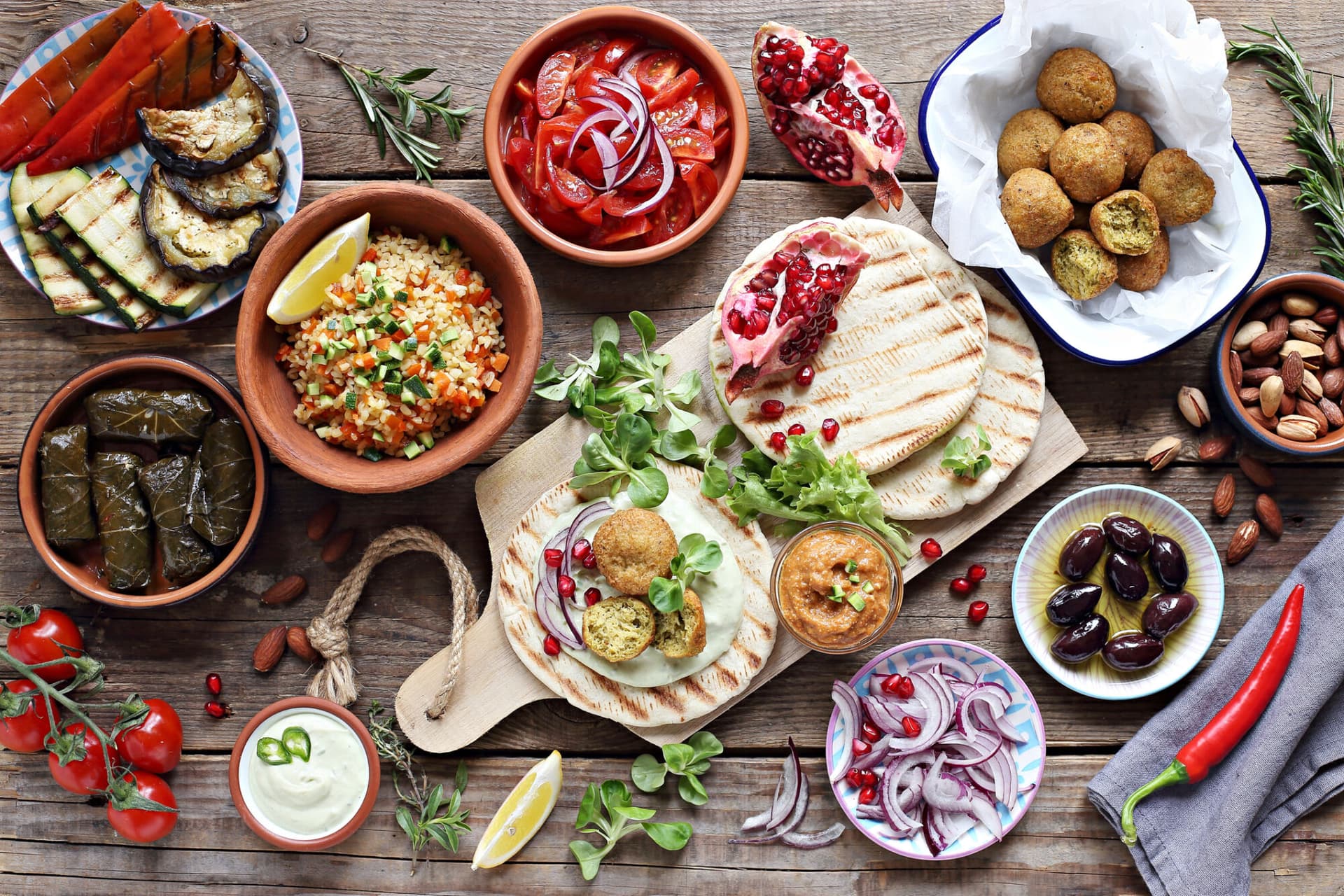 Getty Images, Falafel, Hummus, Pita Bread
