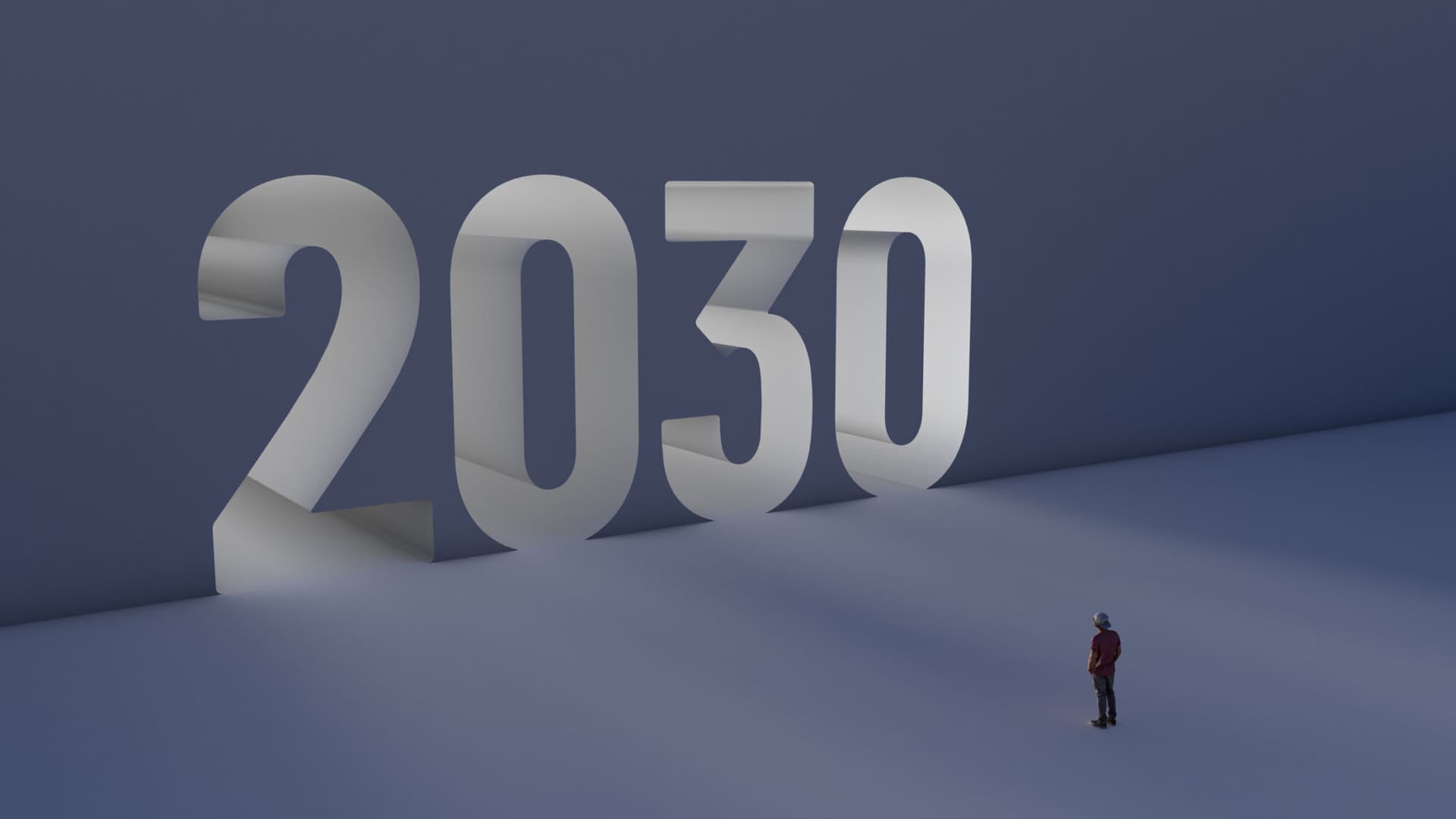 Illustration of the year 2030 as a tunnel