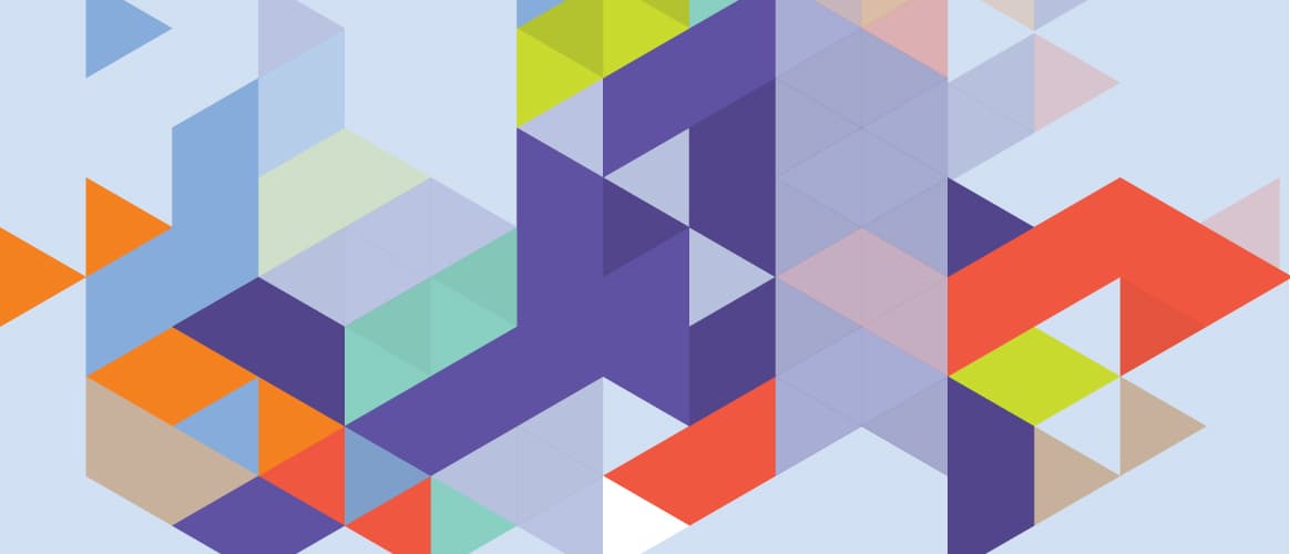 Multi-coloured triangles form an interesting pattern