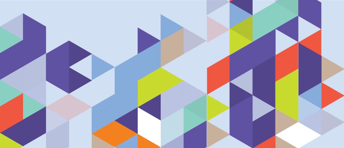 Multi-coloured triangles form an interesting pattern