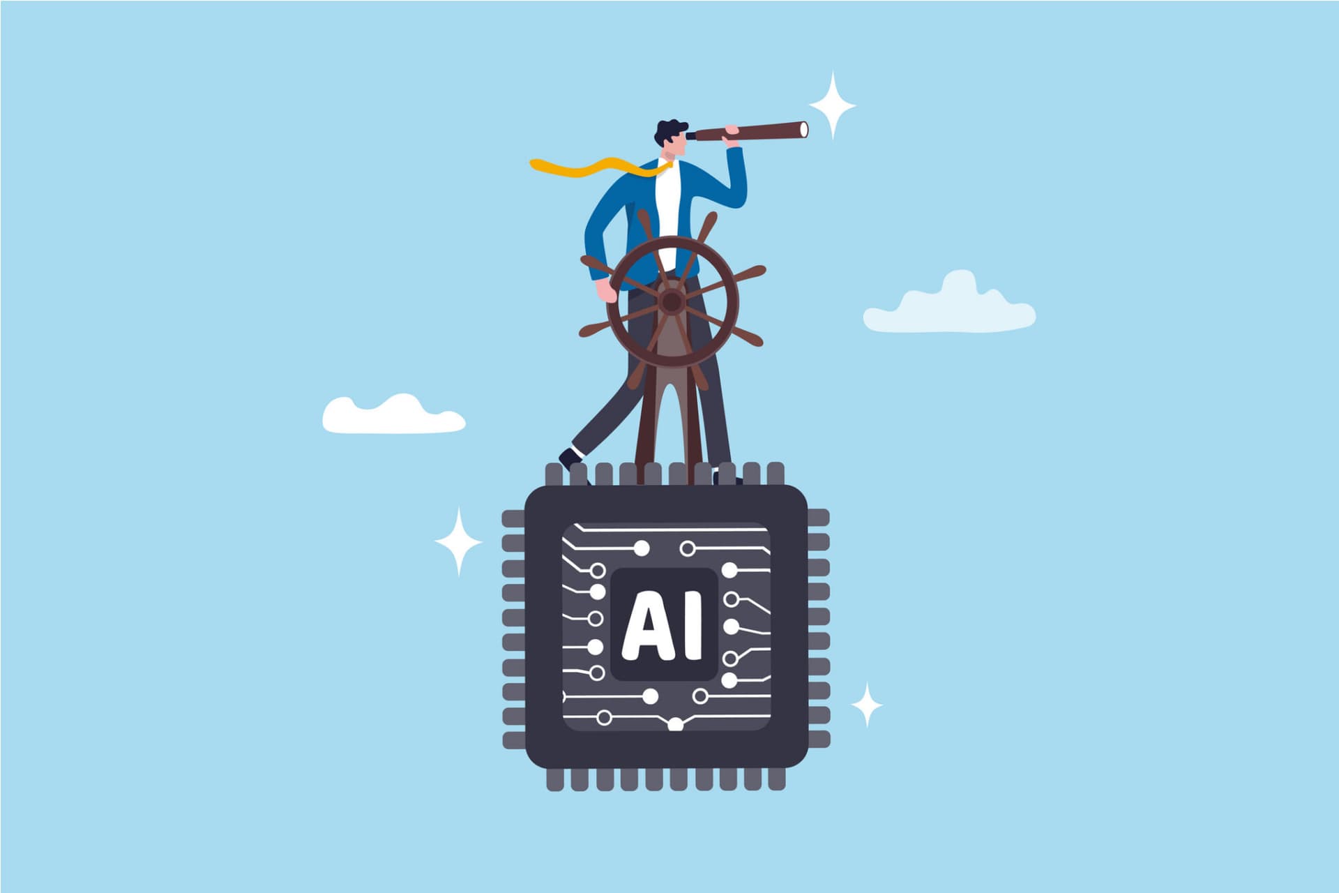 Illustration of the concept of the future of AI.
