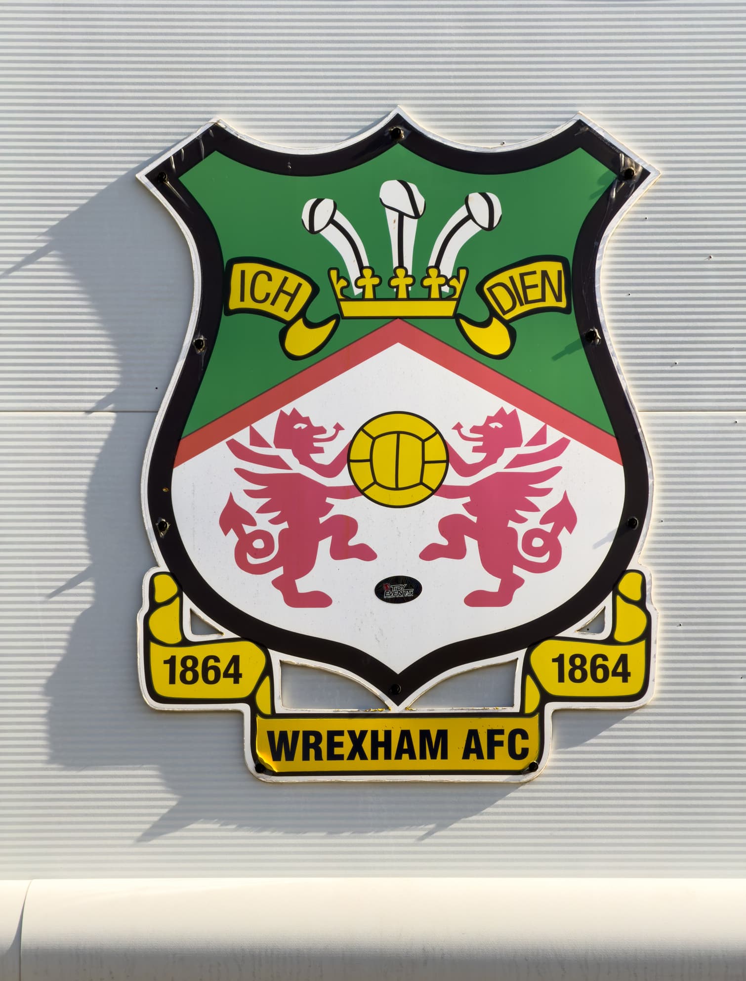 Image of the official crest of Wrexham AFC, North Wales.