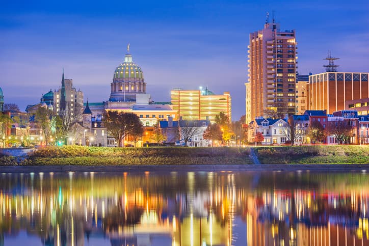 Picture of the Harrisburg, PA skyline.