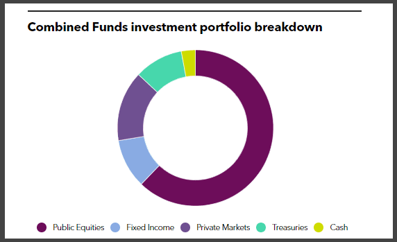 Minnesota SBI's Combined Fund investment portfolio breakdown