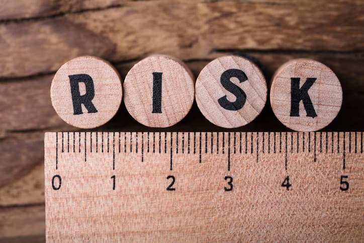 Wooden Blocks With Risk Text And Ruler