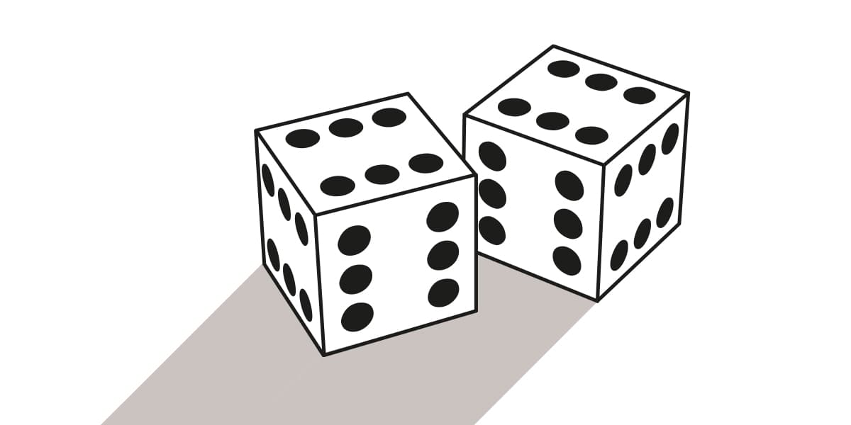 An illustration of two dice