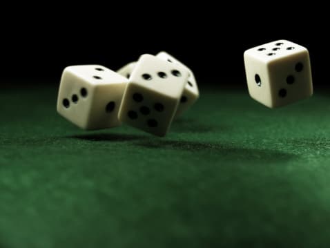 Dice hitting table