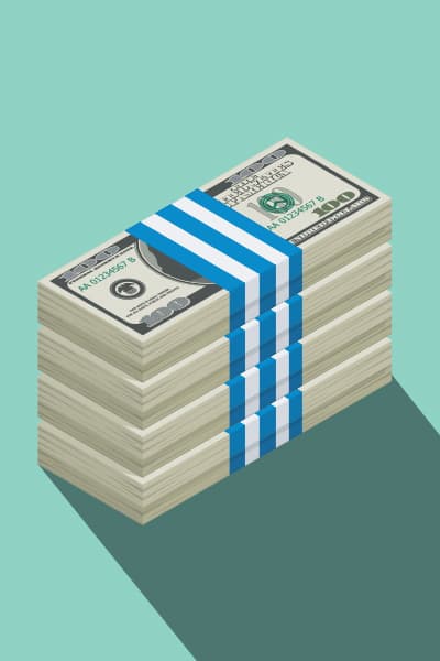 Illustration of bundles of cash