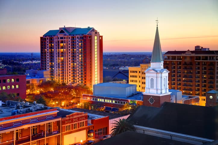 Skyline of Tallahassee, Florida at sunset