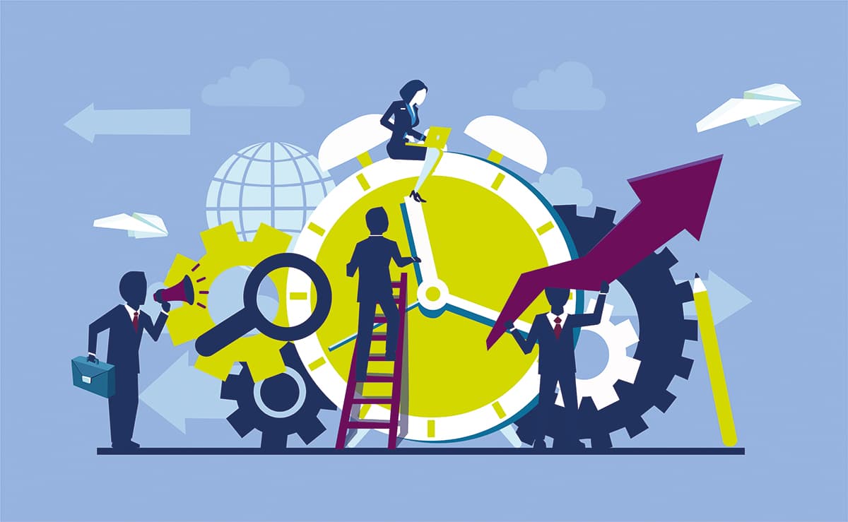 Clock cog illustration