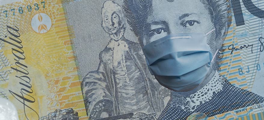 An Australian dollar with a mask