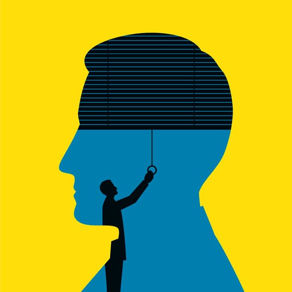 Blindfolded Man Illustration