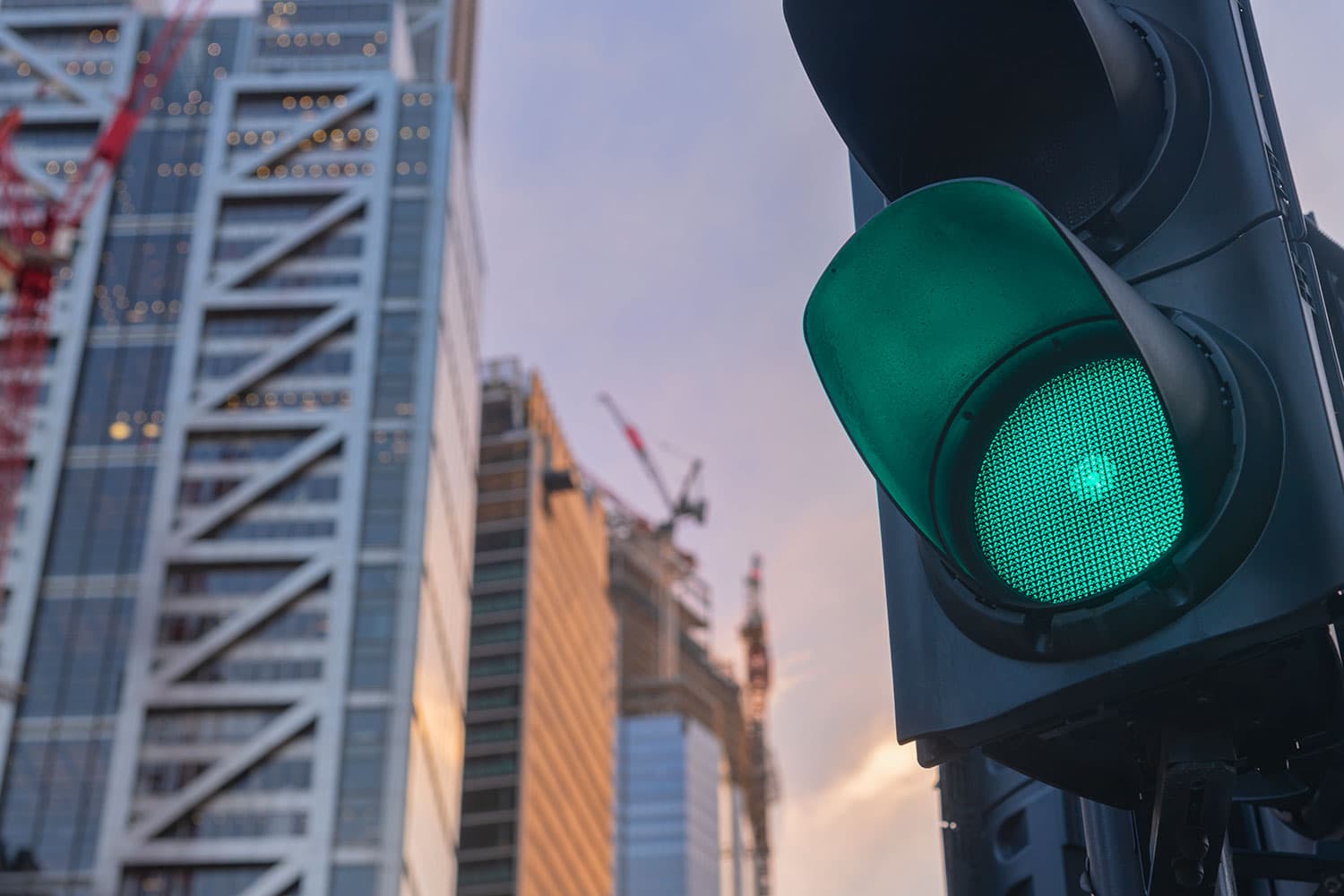 Traffic light showing green.