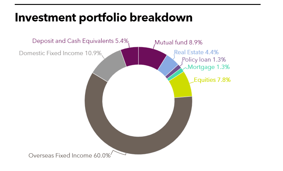 Full Investment portfolio breakdown of Taiwan Life Insurance
