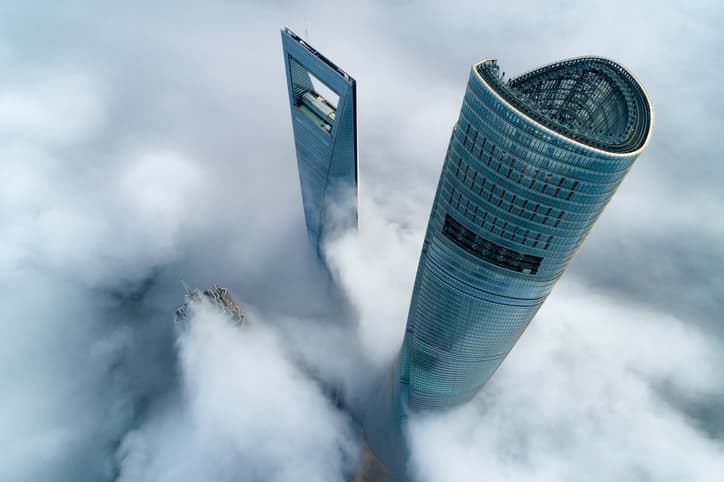 Aerial view of Shanghai skyline