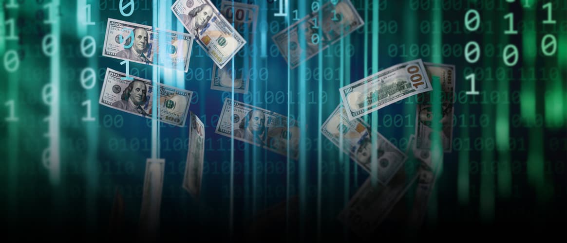 Dollar notes falling
