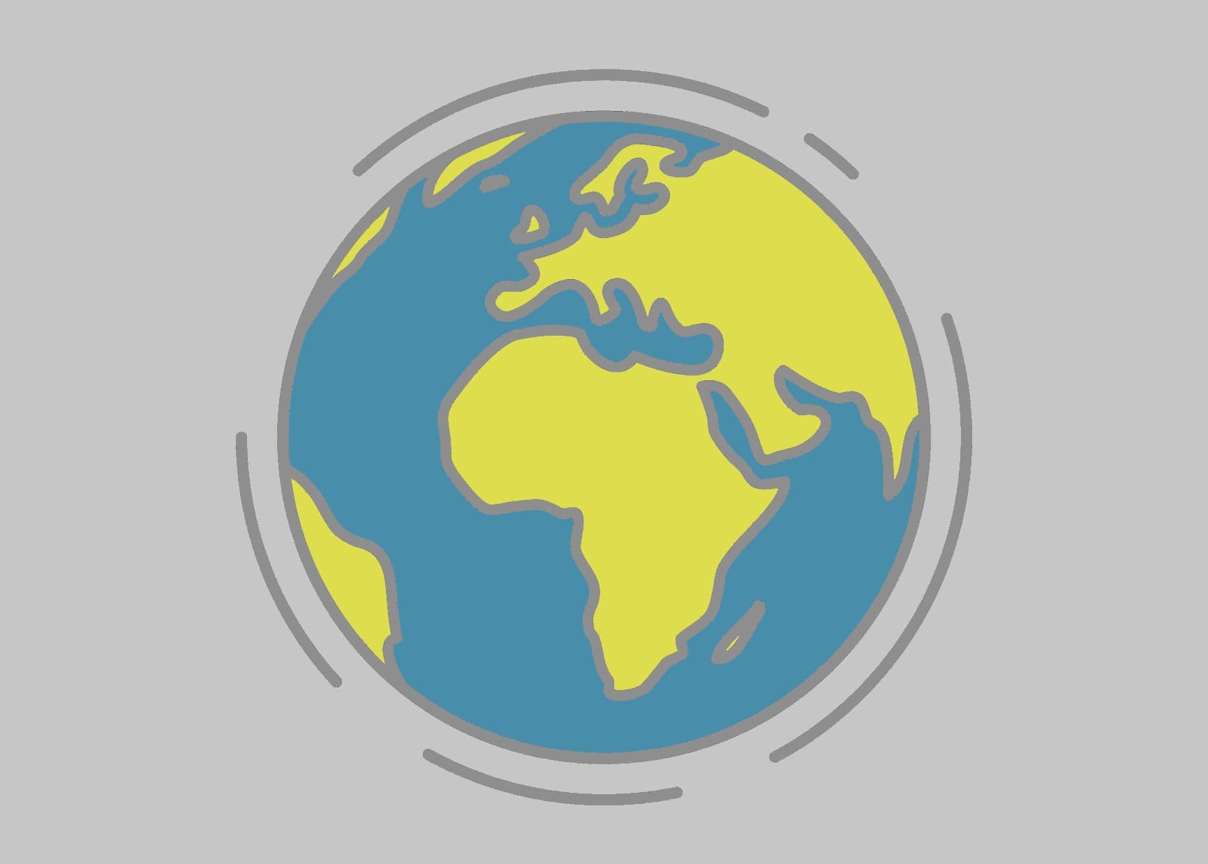 planet earth on grey background