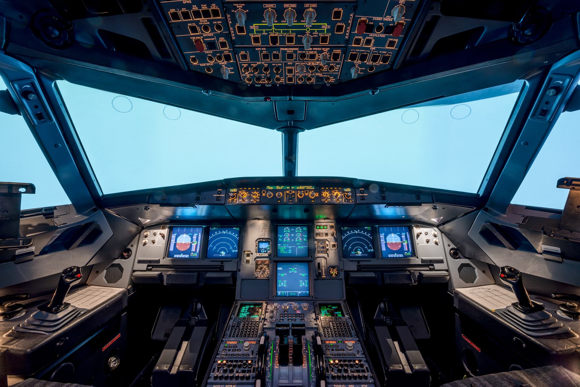 Photo of a plane military aerospace cockpit flight display defence