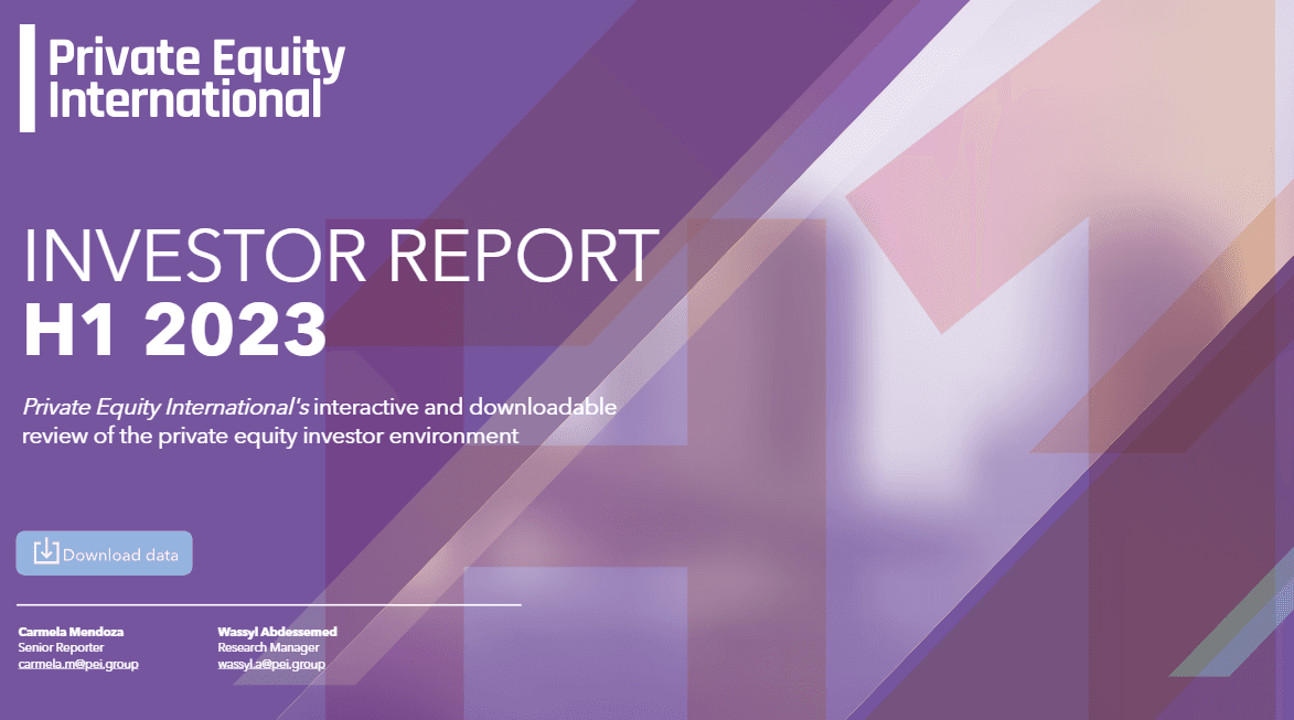 The front cover of the Private Equity International H1 2023 Investor Report