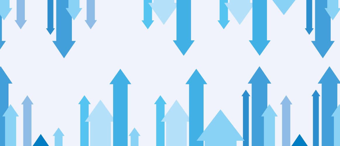 Blue arrows pointing up and down