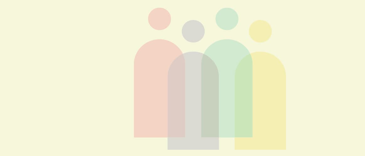 Family icons on a yellow background