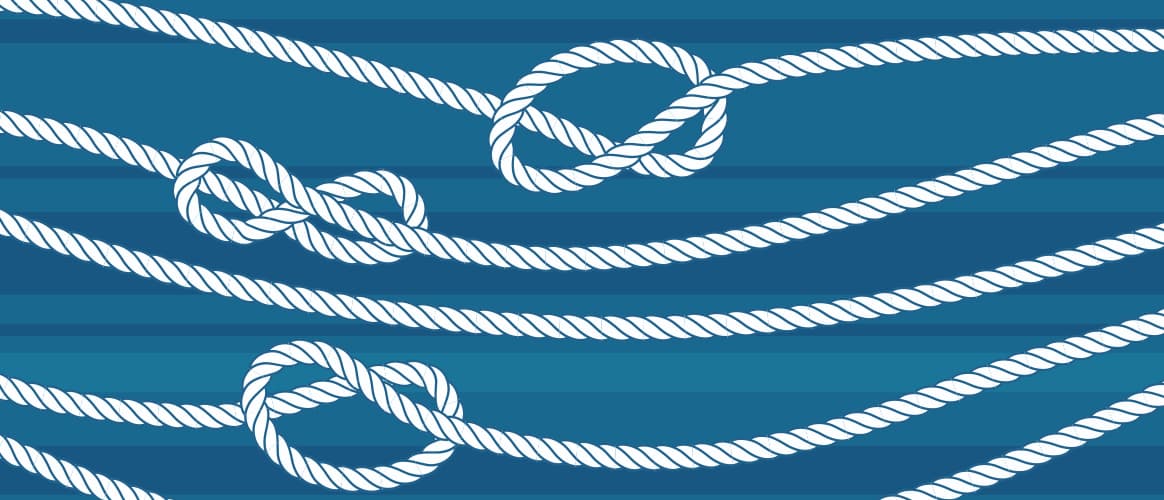Ropes and knots signifying tying incentives to KPIs