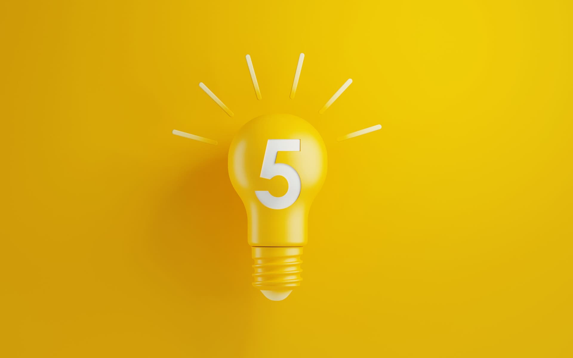 A lightbulb with the number 5 written on it