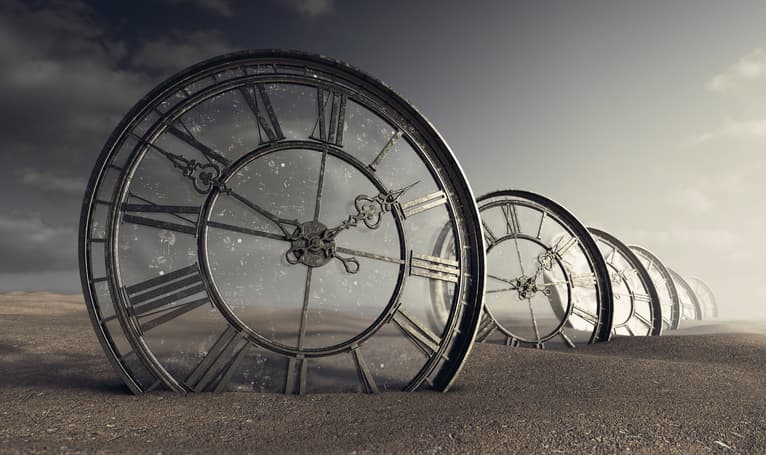 clocks in sand