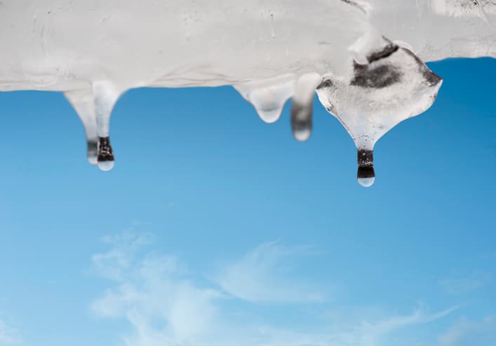 Thawing ice