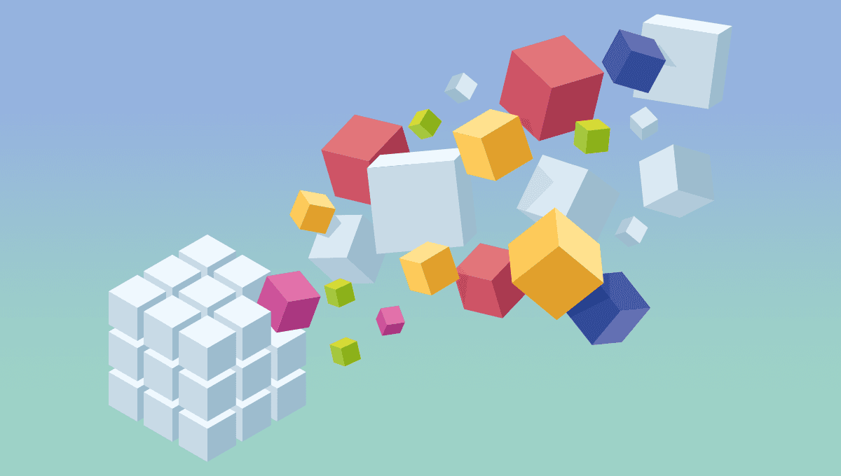 Colourful cubes illustration