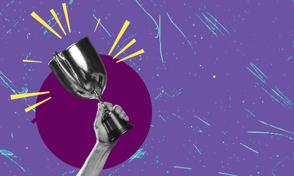 Hand holding trophy