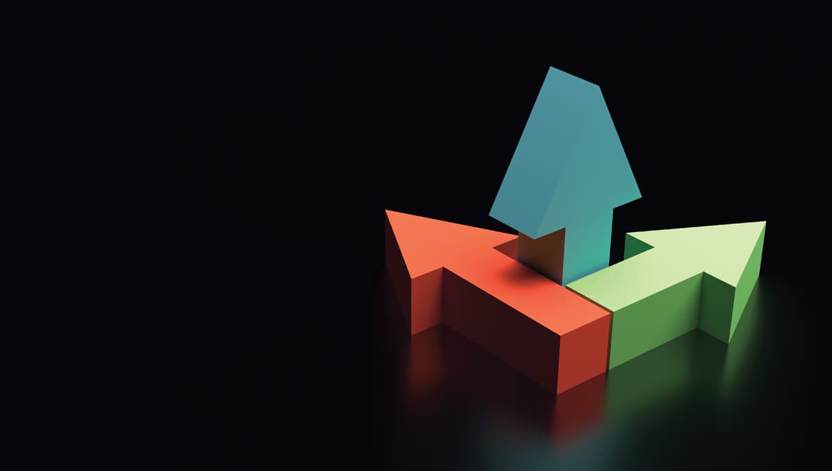 A red, blue and green arrow representing the three dimensional axes