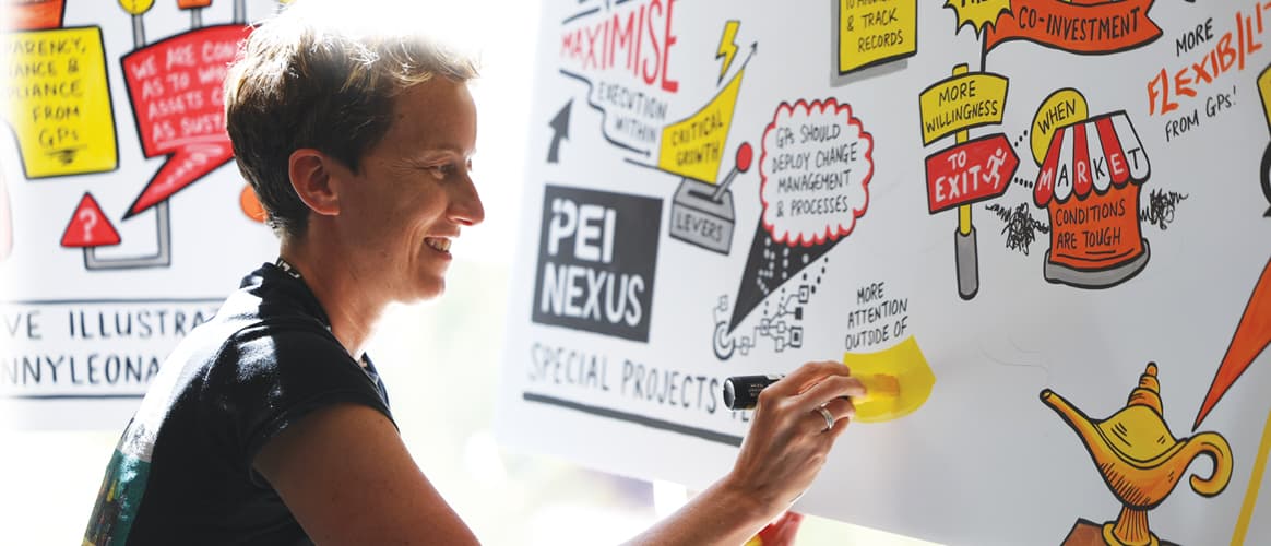 For NEXUS 2025, prize-winning illustrator Jenny Leonard was onsite to record delegates’ views on how they view the relationship between investors and fund managers