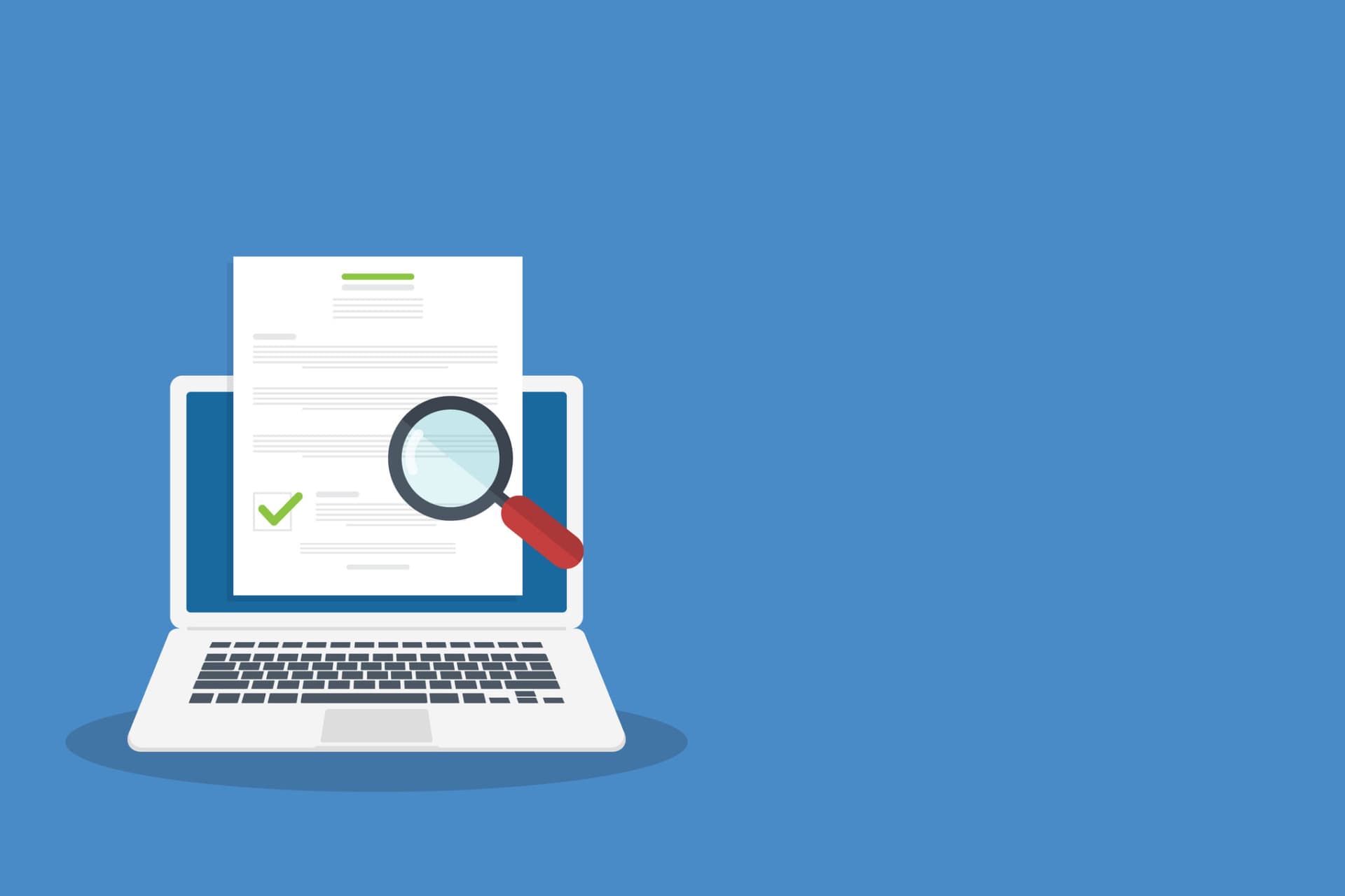 Illustration of a digital document being inspected