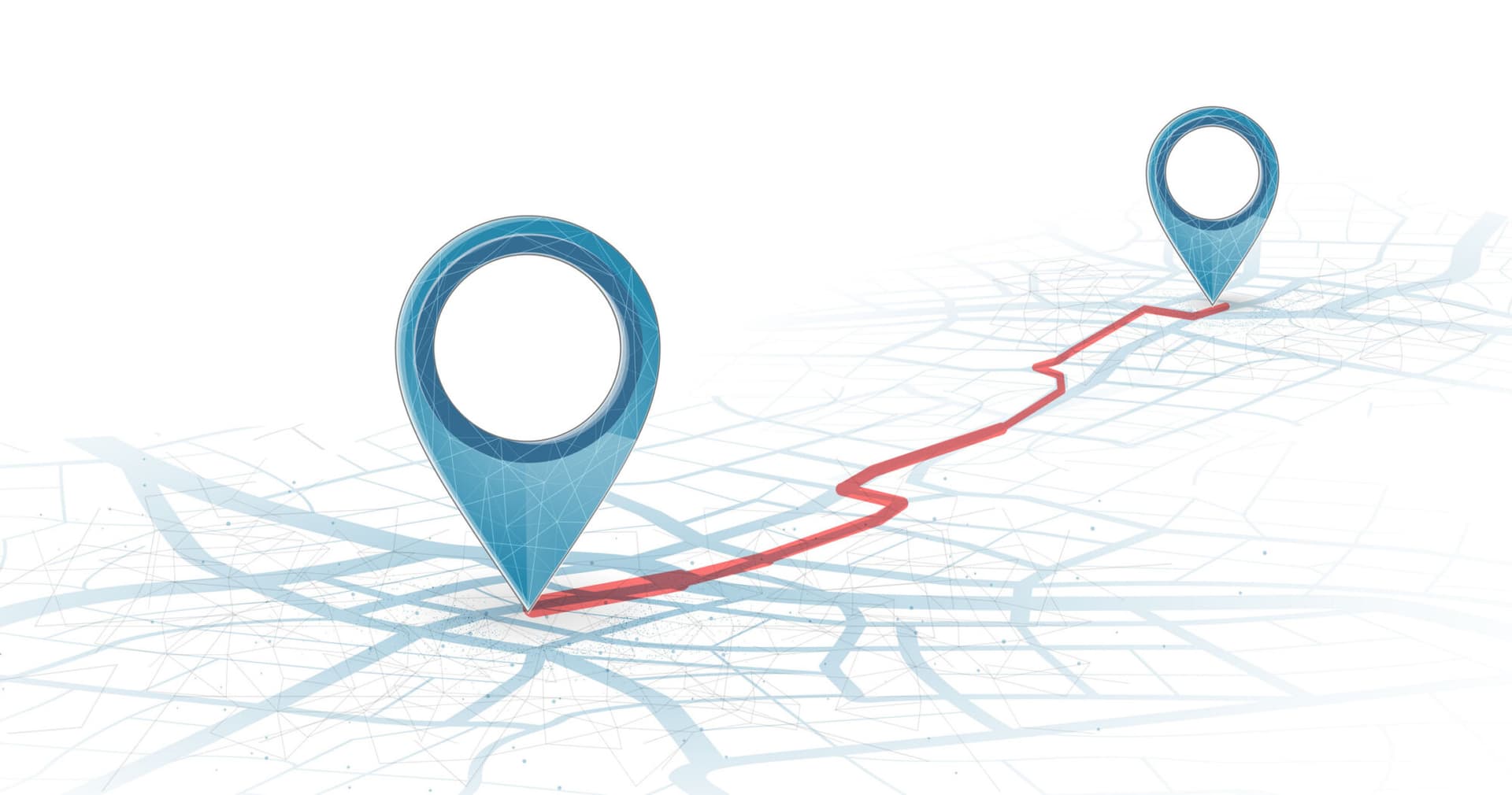 An illustration of two progress markers on a map